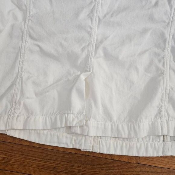 Eileen Fisher Jacket Womens Medium White Denim Button Front Pockets - Picture 5 of 7